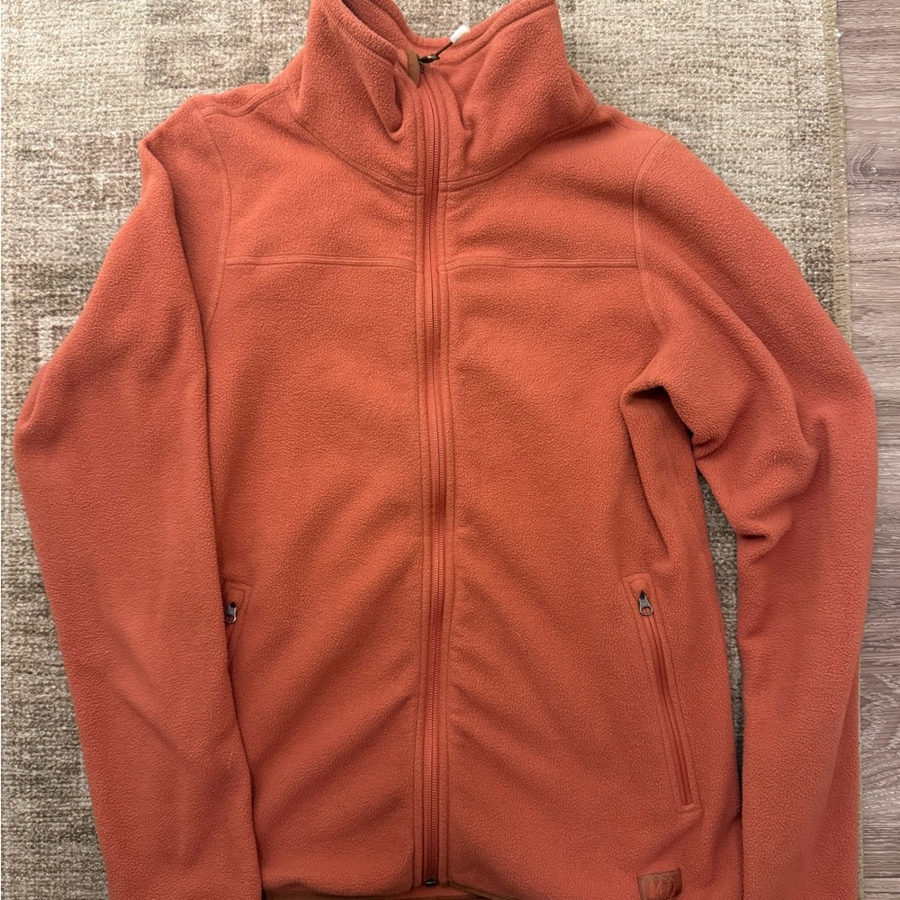 REI Women's Rust Zip-Front Fleece Turtleneck Sweater